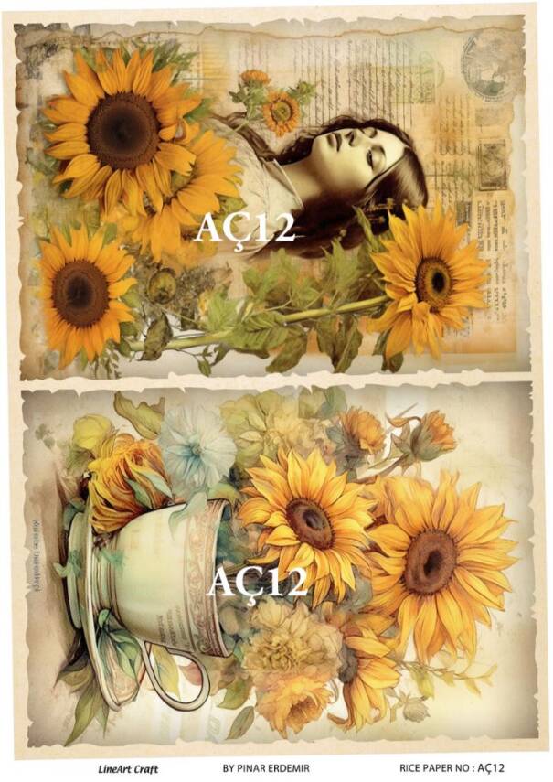 Ayçiçeği Desenli Pirinç Dekopaj Model : AÇ12 - 1