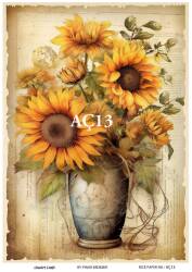 Ayçiçeği Desenli Pirinç Dekopaj Model : AÇ13 - Line Art