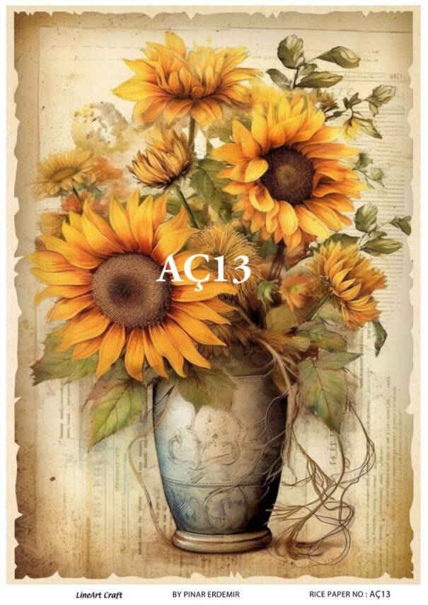 Ayçiçeği Desenli Pirinç Dekopaj Model : AÇ13 - 1
