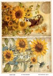 Ayçiçeği Desenli Pirinç Dekopaj Model : AÇ15 - Line Art