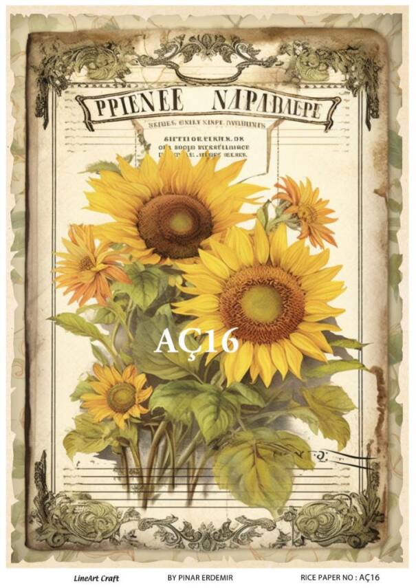 Ayçiçeği Desenli Pirinç Dekopaj Model : AÇ16 - 1