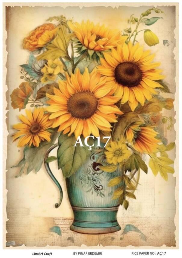 Ayçiçeği Desenli Pirinç Dekopaj Model : AÇ17 - 1