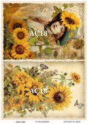Ayçiçeği Desenli Pirinç Dekopaj Model : AÇ18 - Line Art