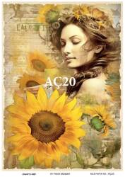 Ayçiçeği Desenli Pirinç Dekopaj Model : AÇ20 - Line Art