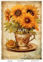 Ayçiçeği Desenli Pirinç Dekopaj Model : AÇ21 - Line Art