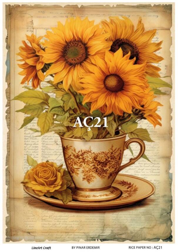 Ayçiçeği Desenli Pirinç Dekopaj Model : AÇ21 - 1