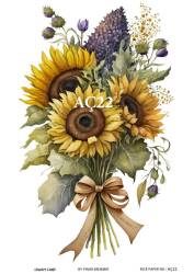 Ayçiçeği Desenli Pirinç Dekopaj Model : AÇ22 - Line Art