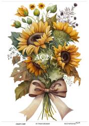 Ayçiçeği Desenli Pirinç Dekopaj Model : AÇ24 - Line Art