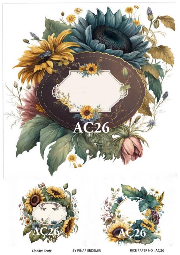 Ayçiçeği Desenli Pirinç Dekopaj Model : AÇ26 - 1