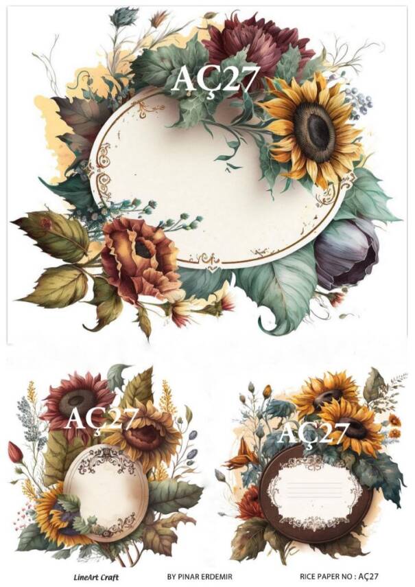 Ayçiçeği Desenli Pirinç Dekopaj Model : AÇ27 - 1