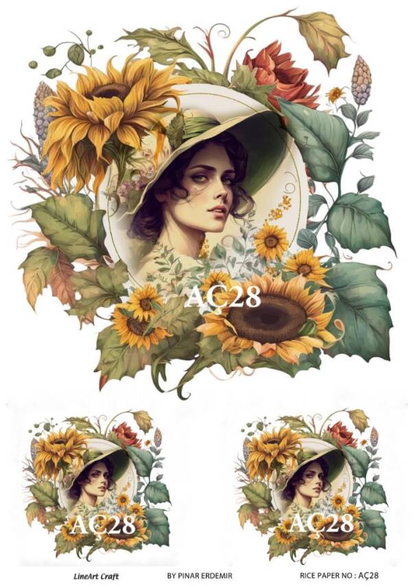 Ayçiçeği Desenli Pirinç Dekopaj Model : AÇ28 - 1
