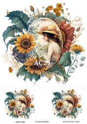 Ayçiçeği Desenli Pirinç Dekopaj Model : AÇ29 - Line Art