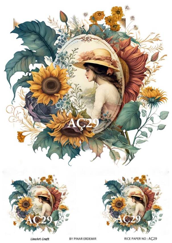 Ayçiçeği Desenli Pirinç Dekopaj Model : AÇ29 - 1