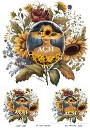 Ayçiçeği Desenli Pirinç Dekopaj Model : AÇ31 - Line Art