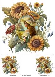 Ayçiçeği Desenli Pirinç Dekopaj Model : AÇ32 - Line Art