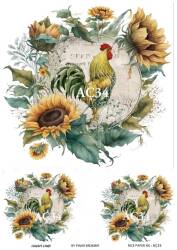 Ayçiçeği Desenli Pirinç Dekopaj Model : AÇ34 - Line Art