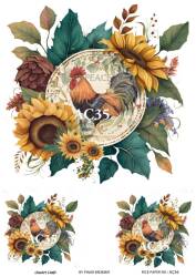 Ayçiçeği Desenli Pirinç Dekopaj Model : AÇ35 - Line Art