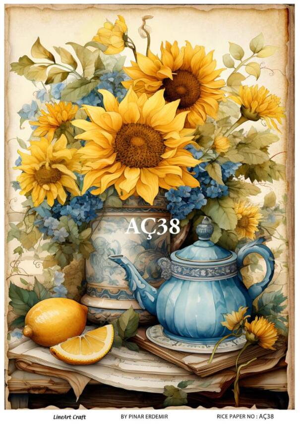 Ayçiçeği Desenli Pirinç Dekopaj Model : AÇ38 - 1