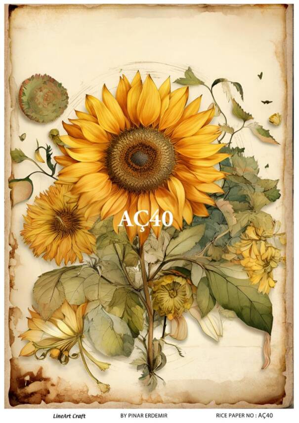 Ayçiçeği Desenli Pirinç Dekopaj Model : AÇ40 - 1