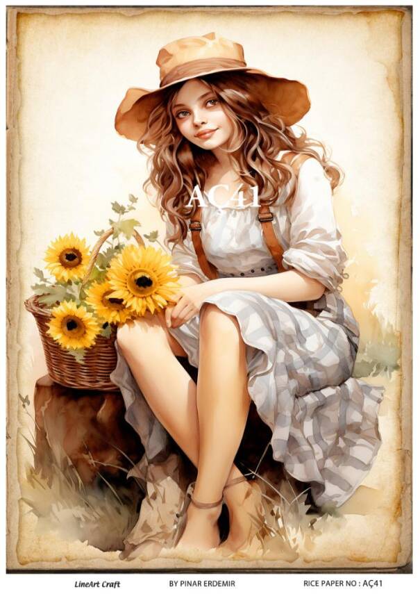 Ayçiçeği Desenli Pirinç Dekopaj Model : AÇ41 - 1