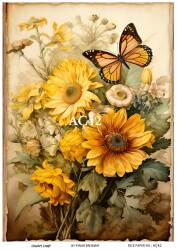 Ayçiçeği Desenli Pirinç Dekopaj Model : AÇ42 - Line Art