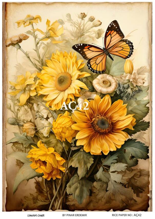 Ayçiçeği Desenli Pirinç Dekopaj Model : AÇ42 - 1