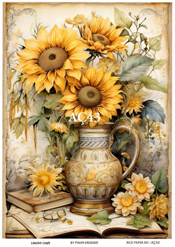 Ayçiçeği Desenli Pirinç Dekopaj Model : AÇ43 - 1
