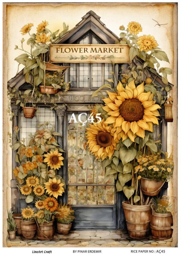 Ayçiçeği Desenli Pirinç Dekopaj Model : AÇ45 - 1