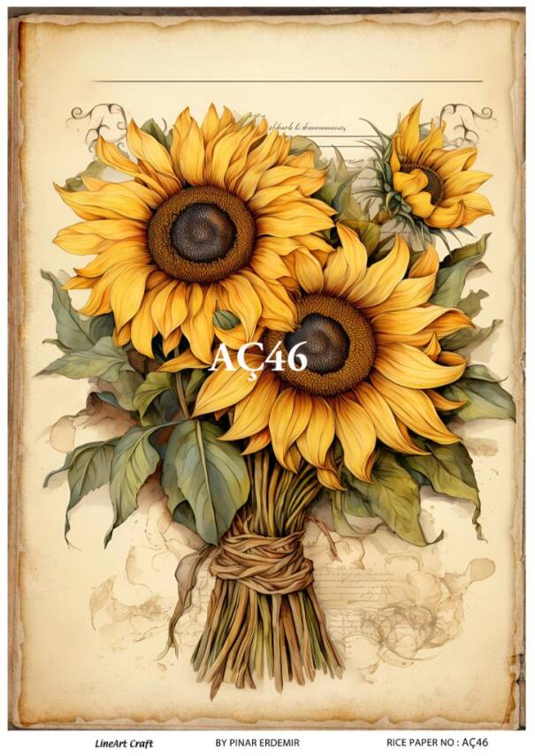 Ayçiçeği Desenli Pirinç Dekopaj Model : AÇ46 - 1