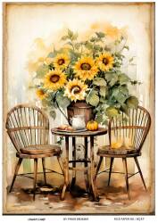 Ayçiçeği Desenli Pirinç Dekopaj Model : AÇ47 - Line Art