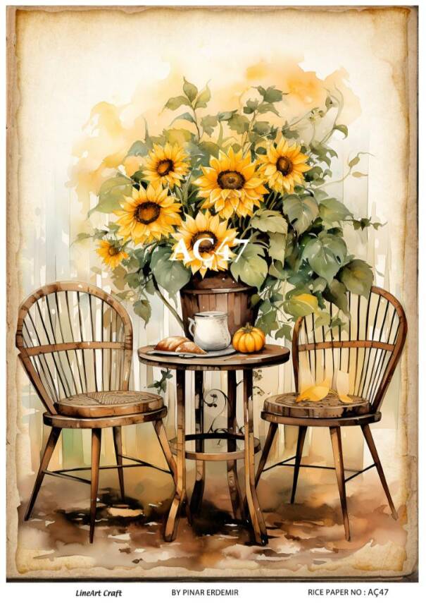Ayçiçeği Desenli Pirinç Dekopaj Model : AÇ47 - 1
