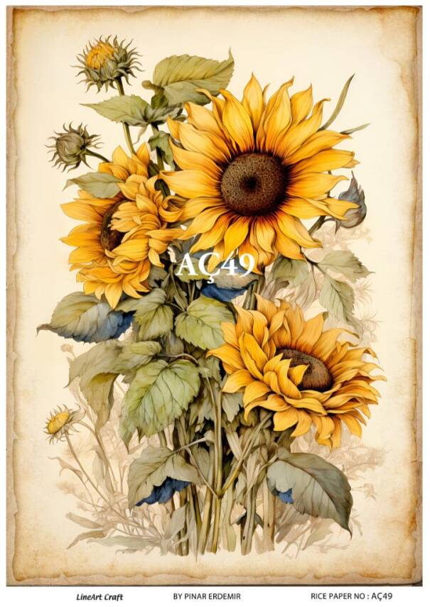 Ayçiçeği Desenli Pirinç Dekopaj Model : AÇ49 - 1