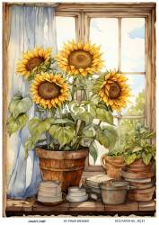 Ayçiçeği Desenli Pirinç Dekopaj Model : AÇ51 - Line Art