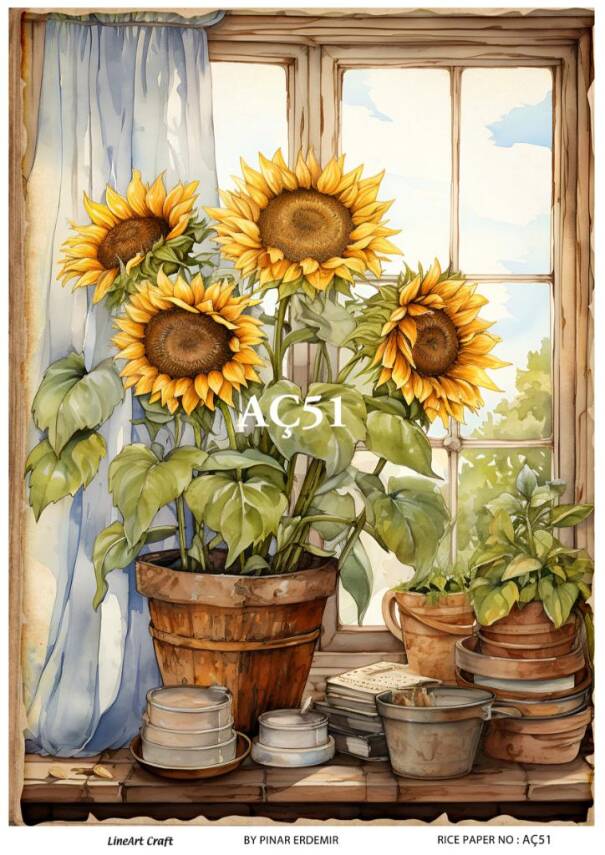 Ayçiçeği Desenli Pirinç Dekopaj Model : AÇ51 - 1