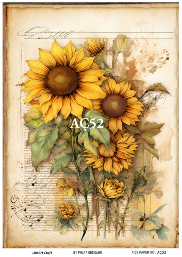 Ayçiçeği Desenli Pirinç Dekopaj Model : AÇ52 - 1