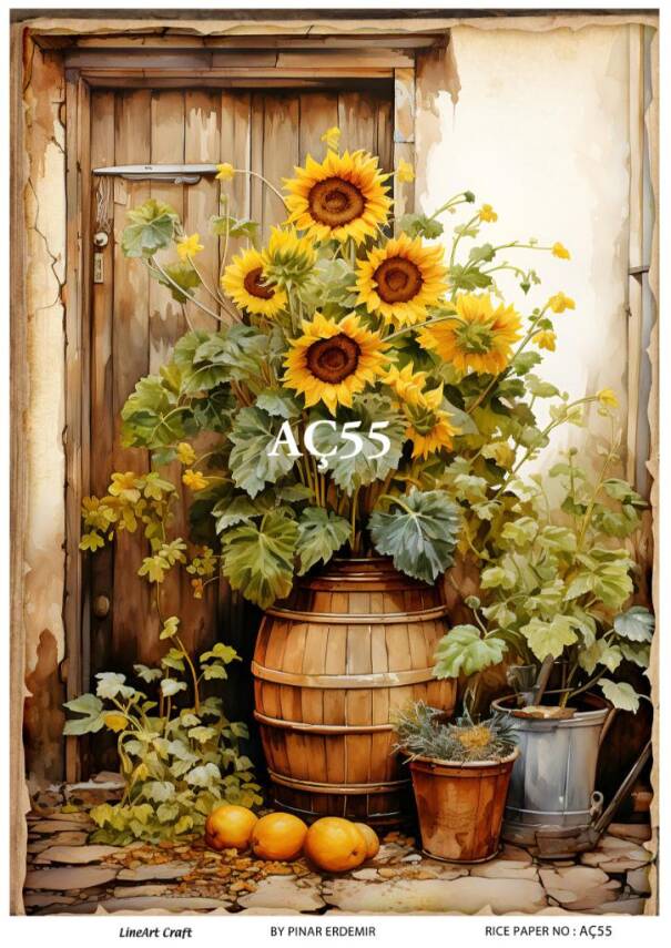 Ayçiçeği Desenli Pirinç Dekopaj Model : AÇ55 - 1