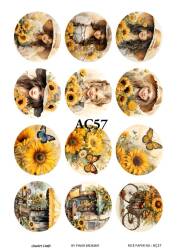 Ayçiçeği Desenli Pirinç Dekopaj Model : AÇ57 - Line Art