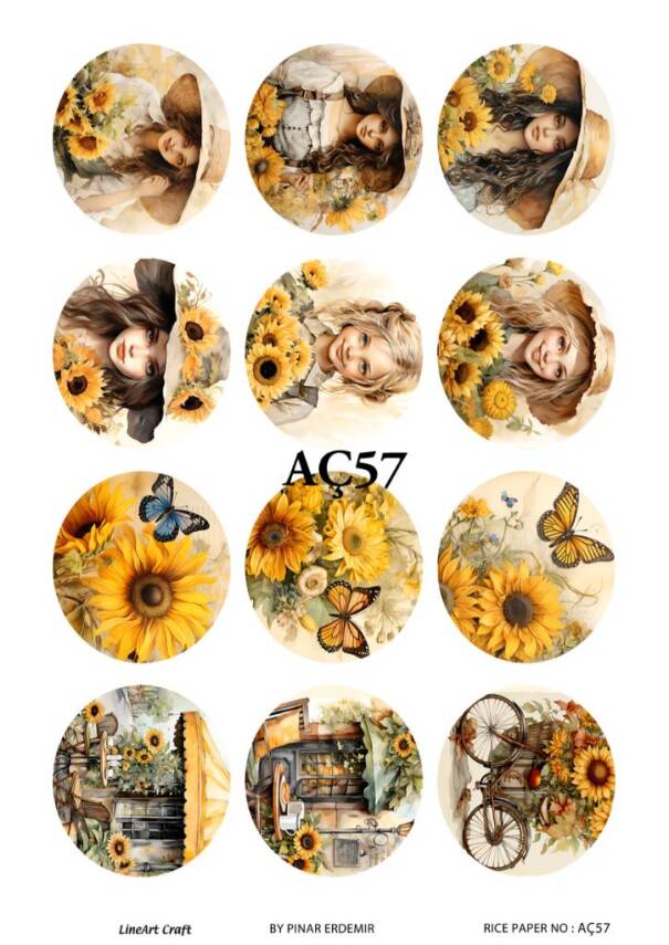 Ayçiçeği Desenli Pirinç Dekopaj Model : AÇ57 - 1