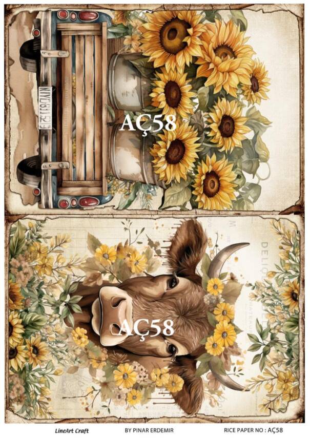 Ayçiçeği Desenli Pirinç Dekopaj Model : AÇ58 - 1