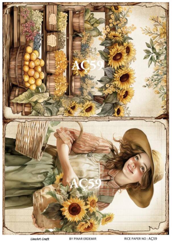 Ayçiçeği Desenli Pirinç Dekopaj Model : AÇ59 - 1