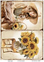 Ayçiçeği Desenli Pirinç Dekopaj Model : AÇ60 - Line Art