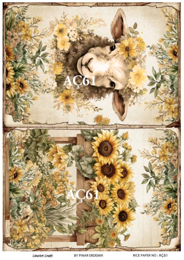 Ayçiçeği Desenli Pirinç Dekopaj Model : AÇ61 - 1