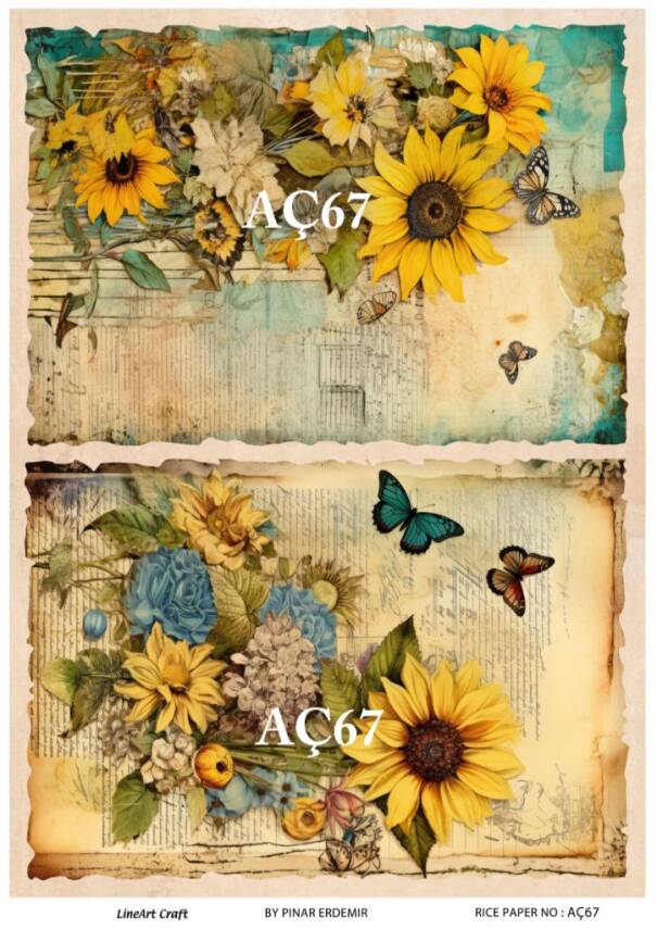 Ayçiçeği Desenli Pirinç Dekopaj Model : AÇ66 - 1