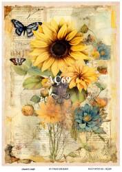 Ayçiçeği Desenli Pirinç Dekopaj Model : AÇ69 - Line Art