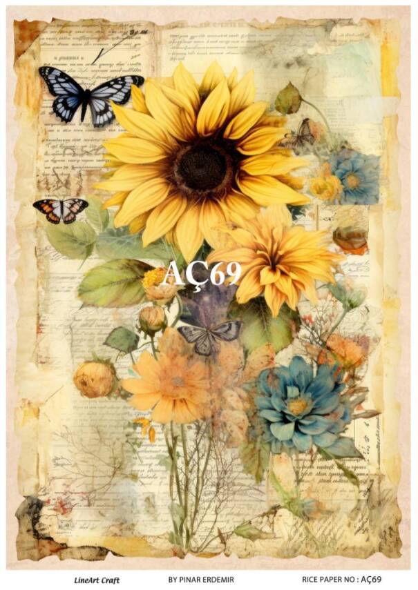 Ayçiçeği Desenli Pirinç Dekopaj Model : AÇ69 - 1