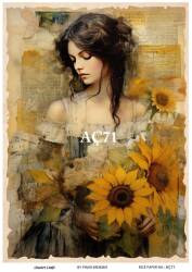 Ayçiçeği Desenli Pirinç Dekopaj Model : AÇ71 - Line Art