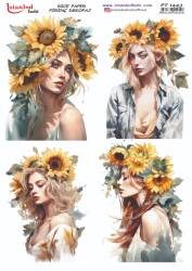 Ayçiçeği Desenli Pirinç Dekopaj Model : PT 1443 - Tual Hobi Craft İst