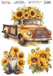 Ayçiçeği Desenli Pirinç Dekopaj Model : PT 1459 - Tual Hobi Craft İst