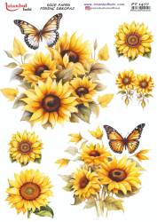 Ayçiçeği Desenli Pirinç Dekopaj Model : PT 1477 - Tual Hobi Craft İst