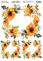 Ayçiçeği Desenli Pirinç Dekopaj Model : PT 1483 - Tual Hobi Craft İst